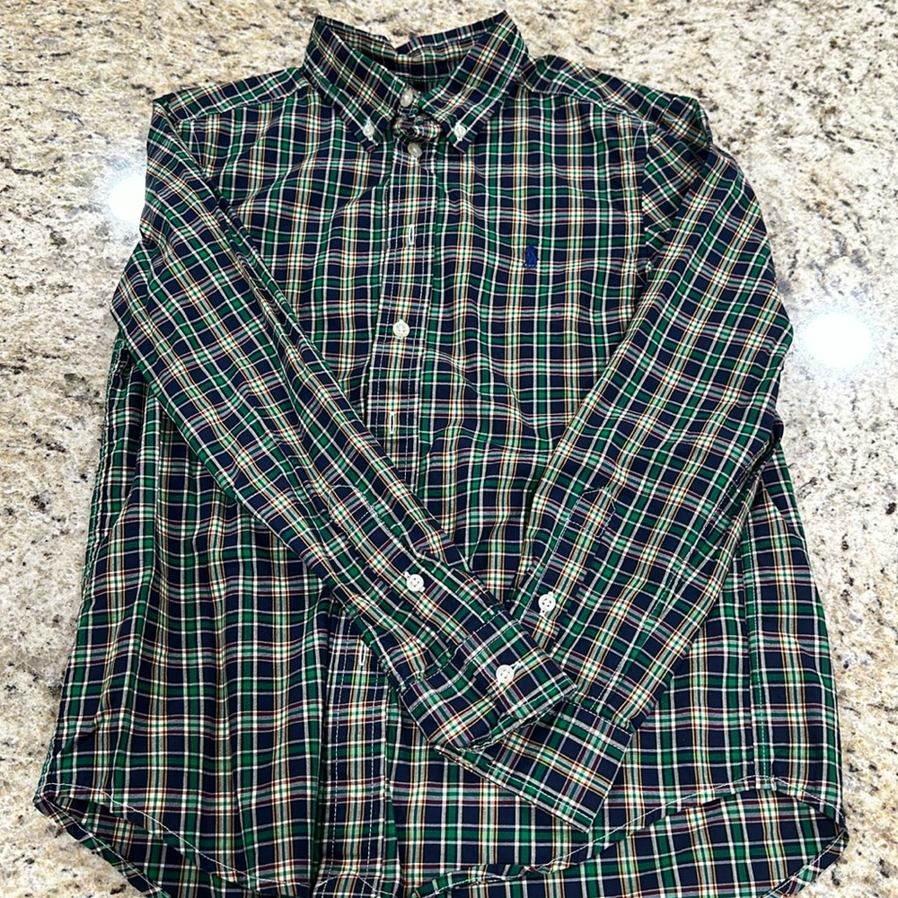 Ralph Lauren Boys plaid shirt Size M 10-12